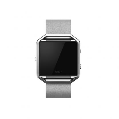 Fitbit Blaze Accessory, Leather Band, Small - кожена верижка и метален корпус за Fitbit Blaze (сива) 3