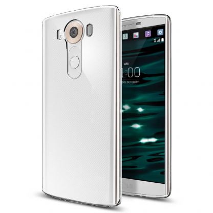 Spigen Liquid Crystal Case - тънък качествен термополиуретанов кейс за LG V10 (прозрачен)