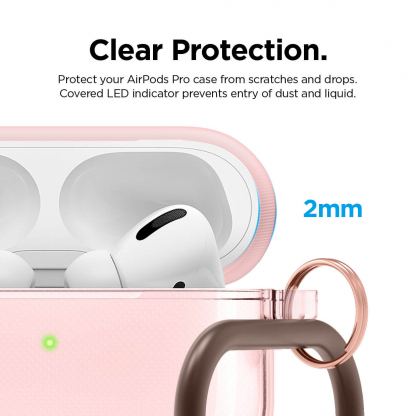 Elago Airpods Pro TPU Hang Case - силиконов калъф с карабинер за Apple Airpods Pro (светлорозов) 4