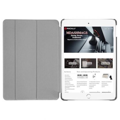 Macally Stand Case - полиуретанов калъф и поставка за iPad mini 5 (2019) (сив) 3