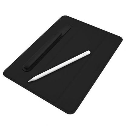 Macally Stand Pen Case - полиуретанов калъф и поставка с отделение за Apple Pencil за iPad 7 (2019) (черен) 12