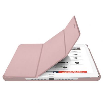 Macally Stand Case - полиуретанов калъф и поставка за iPad 7 (2019) (розов) 8