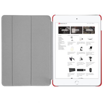 Macally Stand Case - полиуретанов калъф и поставка за iPad 7 (2019) (червен) 3