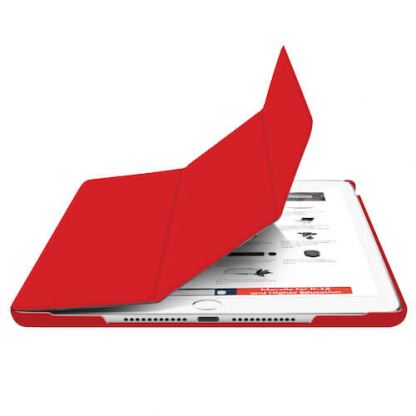 Macally Stand Case - полиуретанов калъф и поставка за iPad 7 (2019) (червен) 8