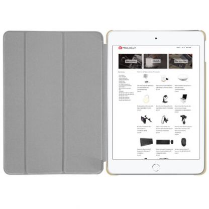Macally Stand Case - полиуретанов калъф и поставка за iPad 7 (2019) (златист) 3