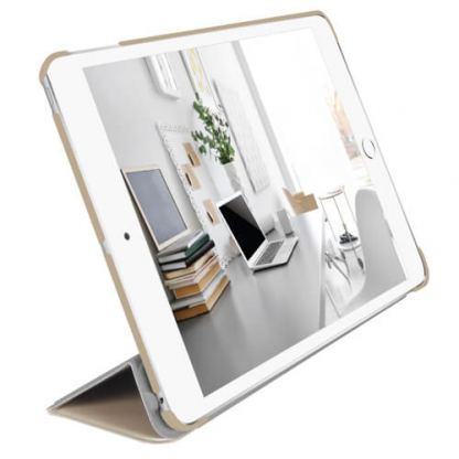 Macally Stand Case - полиуретанов калъф и поставка за iPad 7 (2019) (златист) 7