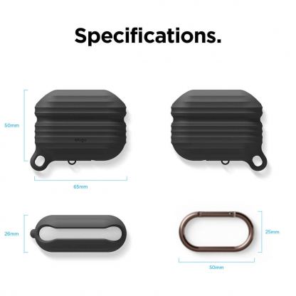 Elago Airpods Pro Waterproof Hang Case - водоустойчив силиконов калъф с карабинер за Apple Airpods Pro (черен) 7