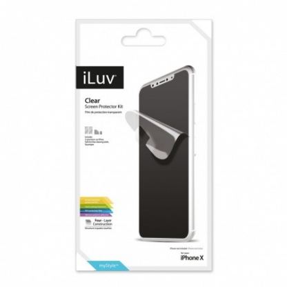 iLuv Clear Protective Film Kit - качествено защитно покритие за дисплея на iPhone 11 Pro, iPhone XS, iPhone X (два броя) (прозрачен) 2