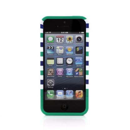 Prodigee Stripes Case - поликарбонатов слайдер кейс за iPhone SE, iPhone 5S, iPhone 5 (зелен) 3
