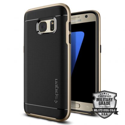 Spigen Neo Hybrid Case - хибриден кейс с висока степен на защита за Samsung Galaxy S7 (черен-златист) 10