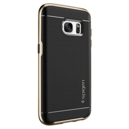 Spigen Neo Hybrid Case - хибриден кейс с висока степен на защита за Samsung Galaxy S7 (черен-златист) 6