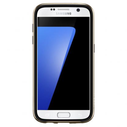 Spigen Neo Hybrid Case - хибриден кейс с висока степен на защита за Samsung Galaxy S7 (черен-златист) 5