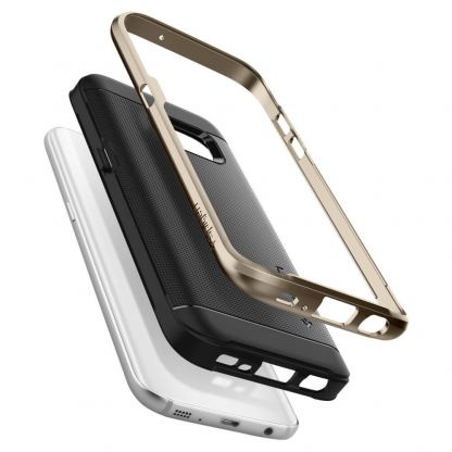 Spigen Neo Hybrid Case - хибриден кейс с висока степен на защита за Samsung Galaxy S7 (черен-златист) 2