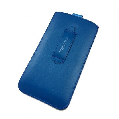 Telone Neo Pouch Size 17 - вертикален кожен калъф, тип джоб с лента за издърпване за iPhone 6 Plus, iPhone 6S Plus, Samsung Galaxy Note 4 и други (син) 2