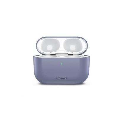 USAMS Ultra-Thin Silicone Case - силиконов калъф за Apple Airpods Pro (лилав) 4