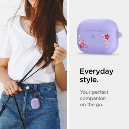 Spigen Ciel Color Fit Case - хибриден удароустойчив кейс с карабинер за Apple Airpods Pro (лилав) 5