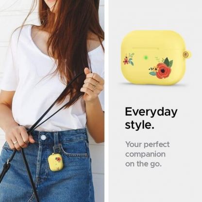 Spigen Ciel Color Fit Case - хибриден удароустойчив кейс с карабинер за Apple Airpods Pro (жълт) 5