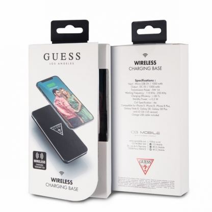 Guess Inductive Wireless Charger - пад за безжично зареждане на Qi съвместими устройства (черен) 3