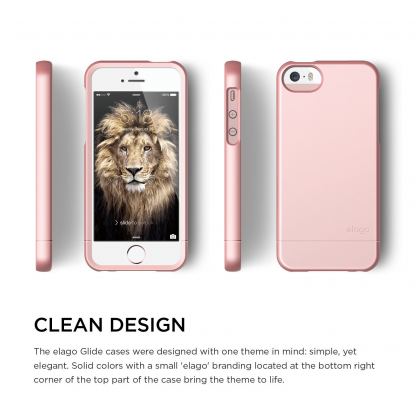 Elago S5 Glide Case - слайдер кейс и защитни покрития за iPhone 5, iPhone 5S, iPhone SE (розово злато) 3