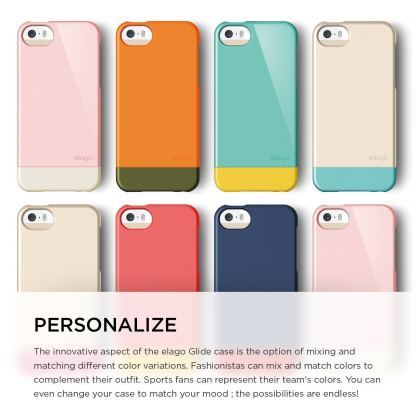 Elago S5 Glide Case - слайдер кейс и защитни покрития за iPhone 5, iPhone 5S, iPhone SE (розово злато) 5