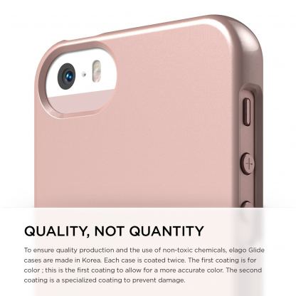 Elago S5 Glide Case - слайдер кейс и защитни покрития за iPhone 5, iPhone 5S, iPhone SE (розово злато) 6