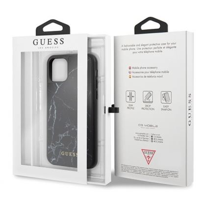 Guess Marble Hard Case - дизайнерски кейс с висока защита за iPhone 11 Pro (черен) 5