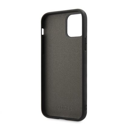 Guess Iridescent Leather Hard Case - дизайнерски кожен кейс за iPhone 11 Pro (сребрист) 4