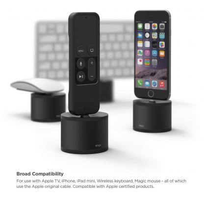 Elago D Stand Charging Station - док станция за iPhone, iPad mini, Siri Remote, Magic Mouse и Wireless Keyboard (черна) 3