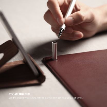 Elago Leather Mouse Pad - дизайнерски кожен пад за мишка (бургунди) 4