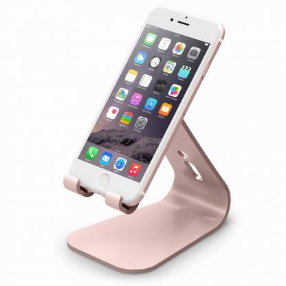 Elago M2 Stand - алуминиева поставка за iPhone 6/6S, 6 Plus/6S Plus, iPhone SE/5/5S/5C и мобилни телефони (розово злато)
