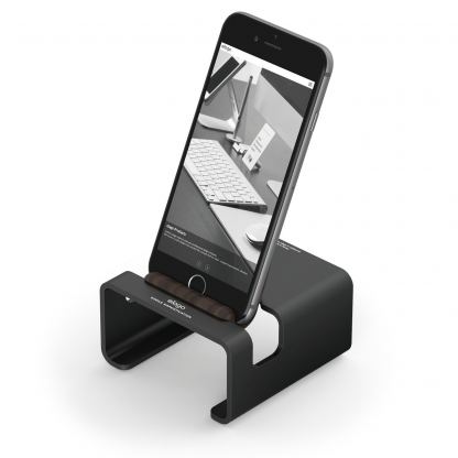 Elago M3 Stand - поставка от алуминий и дърво за iPhone 6, iPhone 6S, iPhone 6, iPhone 6S Plus, iPhone 5, iPhone 5S, iPhone SE, iPhone 5C, iPad mini, iPad mini 2, iPad mini 3 (черна)
