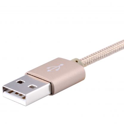 Devia Fashion MFI Lightning Data Cable 2m. - сертифициран плетен lightning кабел (200см.) за iPhone, iPad и iPod с Lightning вход (розово злато) 2