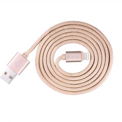 Devia Fashion MFI Lightning Data Cable 2m. - сертифициран плетен lightning кабел (200см.) за iPhone, iPad и iPod с Lightning вход (розово злато) 4
