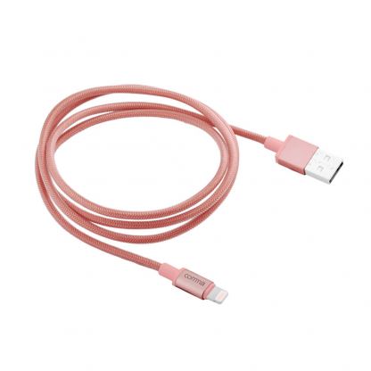 Comma Easy Cable MFI Lightning Data Cable 1m. - сертифициран плетен Lightning кабел (100 см) за iPhone, iPad и iPod с Lightning вход (розово злато) 2