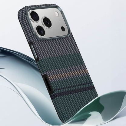 Удароустойчив кевларен кейс с MagSafe за iPhone 18 Pro, iPhone 17 Pro - Benks Magnetic Armor Pro Aurora Camera Control Button Kevlar Case 600D 8