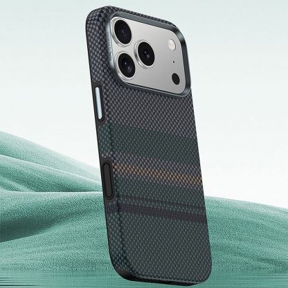 Удароустойчив кевларен кейс с MagSafe за iPhone 18 Pro, iPhone 17 Pro - Benks Magnetic Armor Pro Aurora Camera Control Button Kevlar Case 600D 11