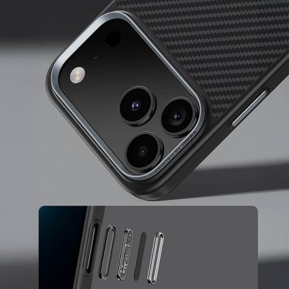 Удароустойчив кевларен кейс с MagSafe за iPhone 18 Pro Max, iPhone 17 Pro Max - Benks Magnetic Armor Pro Kevlar Metal Frame Camera Control Case 600D (черен) 12