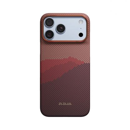  Кевларен кейс с MagSafe за iPhone 18 Pro Max, iPhone 17 Pro Max - Pitaka Edge Ultra-Slim Over The Horizon 2.0 Autumn Dusk Aramid Fiber Case 2