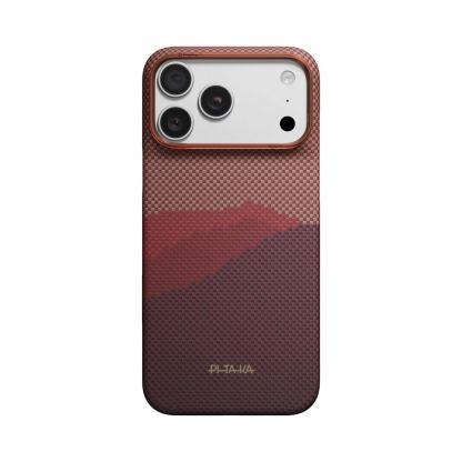  Кевларен кейс с MagSafe за iPhone 18 Pro Max, iPhone 17 Pro Max - Pitaka Edge Ultra-Slim Over The Horizon 2.0 Autumn Dusk Aramid Fiber Case 3