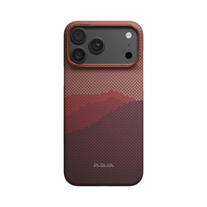  Кевларен кейс с MagSafe за iPhone 18 Pro Max, iPhone 17 Pro Max - Pitaka Edge Ultra-Slim Over The Horizon 2.0 Autumn Dusk Aramid Fiber Case 4