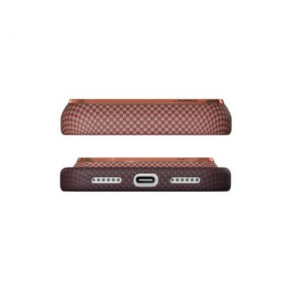  Кевларен кейс с MagSafe за iPhone 18 Pro Max, iPhone 17 Pro Max - Pitaka Edge Ultra-Slim Over The Horizon 2.0 Autumn Dusk Aramid Fiber Case 7