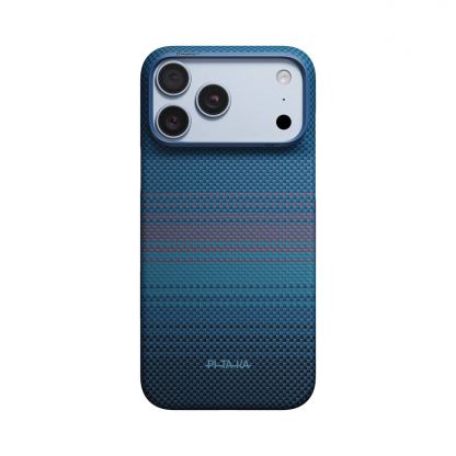  Кевларен кейс с MagSafe за iPhone 18 Pro Max, iPhone 17 Pro Max - Pitaka Edge Ultra-Slim Moonrise 2.0 1001 Nights Midnight Aramid Fiber Case 2