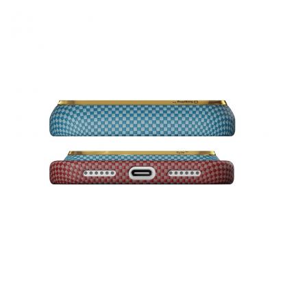  Кевларен кейс с MagSafe за iPhone 18 Pro Max, iPhone 17 Pro Max - Pitaka Edge Ultra-Slim Sunset 2.0 California Dream Aramid Fiber Case 7
