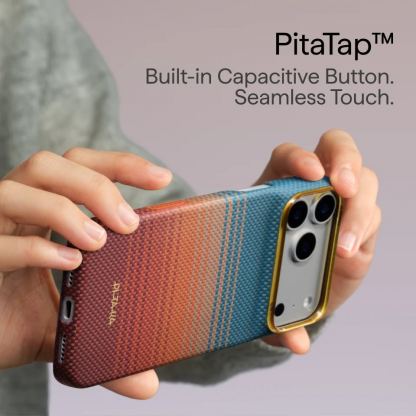  Кевларен кейс с MagSafe за iPhone 18 Pro Max, iPhone 17 Pro Max - Pitaka Edge Ultra-Slim Sunset 2.0 California Dream Aramid Fiber Case 8