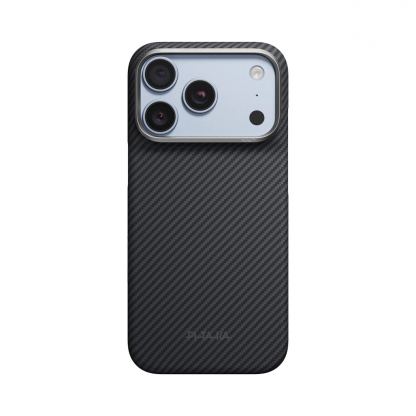  Кевларен кейс с MagSafe за iPhone 18 Pro, iPhone 17 Pro - Pitaka Edge Ultra-Slim Classic 600D Black-Grey (Twill) Aramid MagSafe Case 2