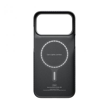  Кевларен кейс с MagSafe за iPhone 18 Pro, iPhone 17 Pro - Pitaka Edge Ultra-Slim Classic 600D Black-Grey (Twill) Aramid MagSafe Case 5