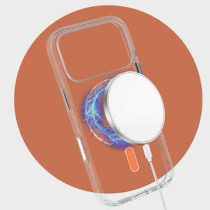  Хибриден удароустойчив кейс с MagSafe за iPhone 18 Pro, iPhone 17 Pro - Liavec Pure Crystal Case (прозрачен-оранжев) 4