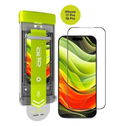 Стъклено защитно покритие за дисплея на дисплея на iPhone 18 Pro, iPhone 17 Pro - Mobile Origin Screen Guard AR 3D Tempered Glass With Applicator Pro (черен-прозрачен) 2
