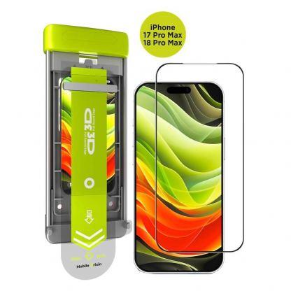 Стъклено защитно покритие за дисплея на дисплея на iPhone 18 Pro Max, iPhone 17 Pro Max - Mobile Origin Screen Guard AR 3D Tempered Glass With Applicator Pro (черен-прозрачен) 2