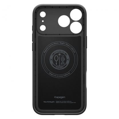 Качествен тънък матиран кейс с MagSafe за iPhone 18 Pro, iPhone 17 Pro - Spigen Thin Fit MagSafe Case (черен) 3
